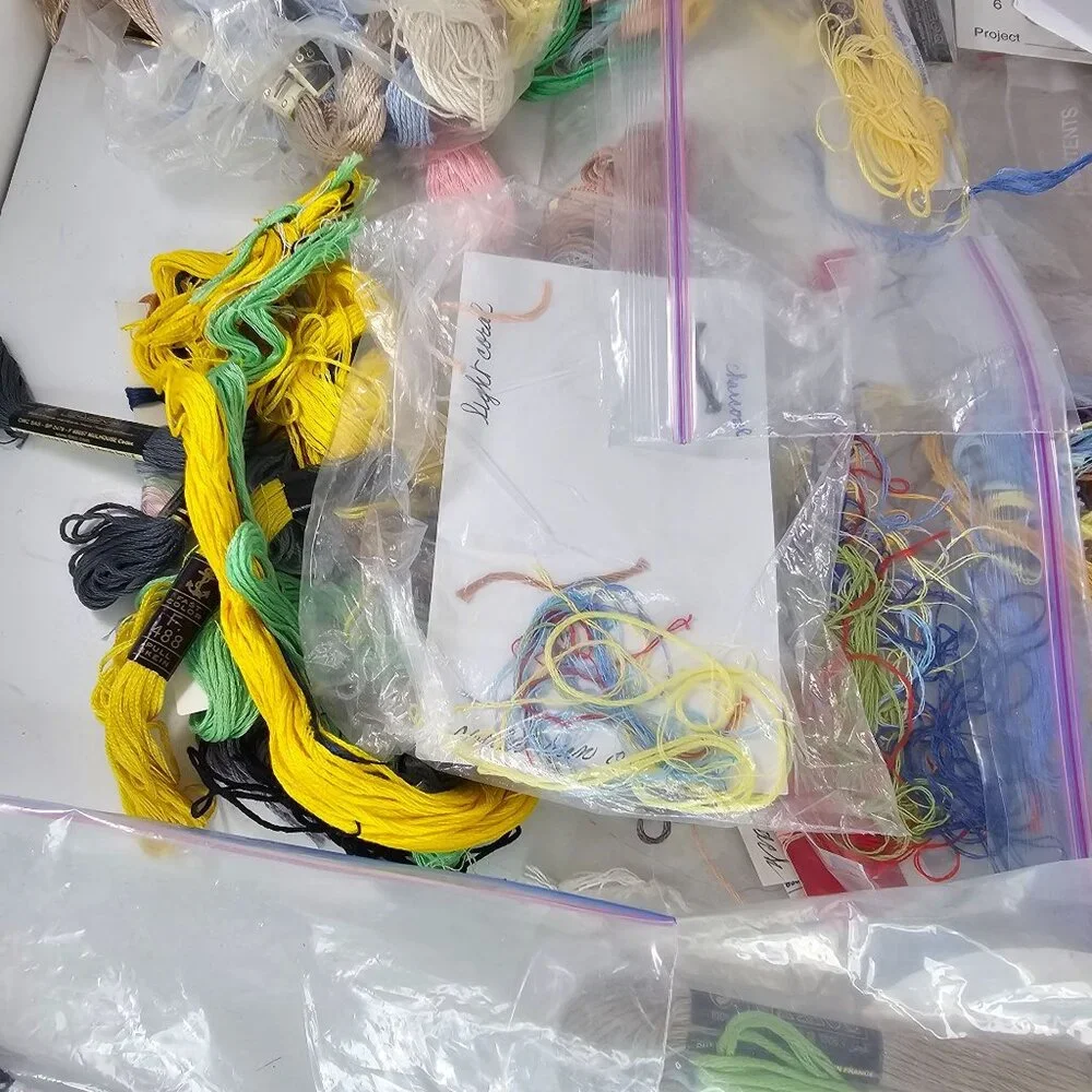 Large Assorted Lot Of Embroidery Floss & Threads Includes DMC Bucilla & More